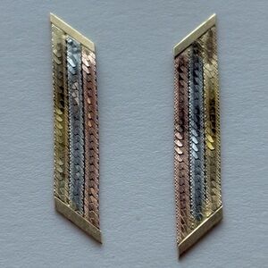 14k Vintage Tri Tone Ribbon Earrings